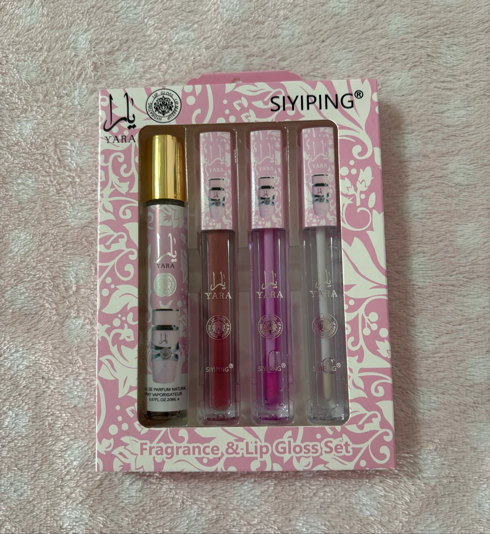 Set Mini Perfume Yara Rosa + Gloss | Nuevo